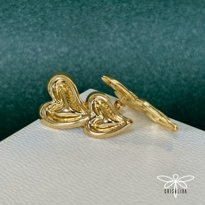 Aretes doble corazón