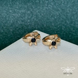 Argollas de estrellas de mar con piedra negra