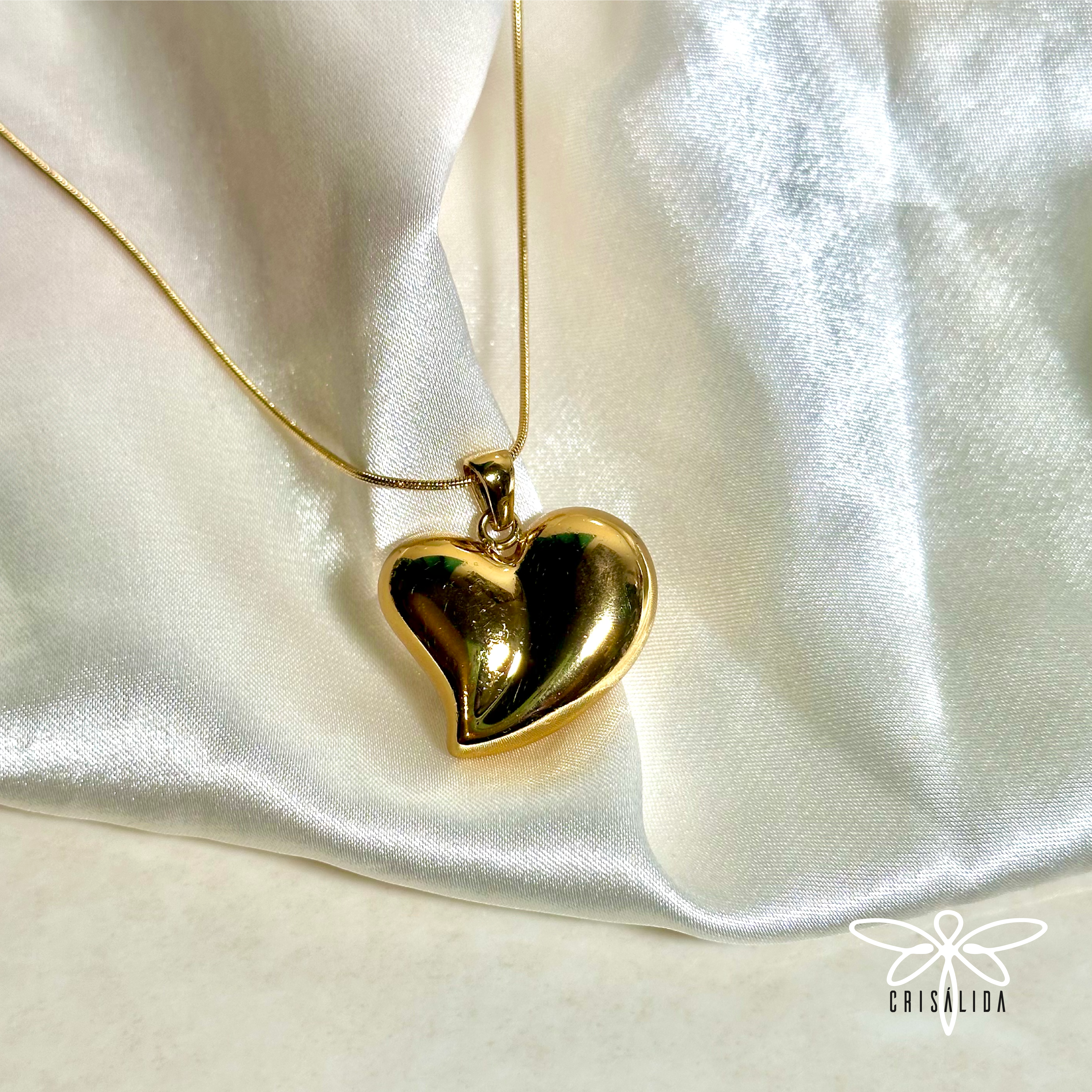 Collar corazón chunky