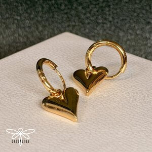 Argollas doradas con corazón