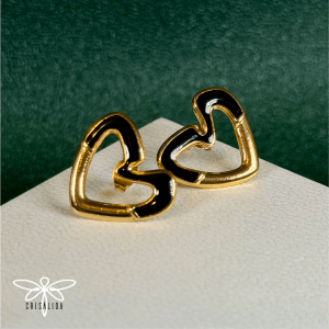 Aretes de corazón negro