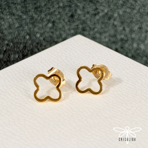 Aretes dorados van cleef